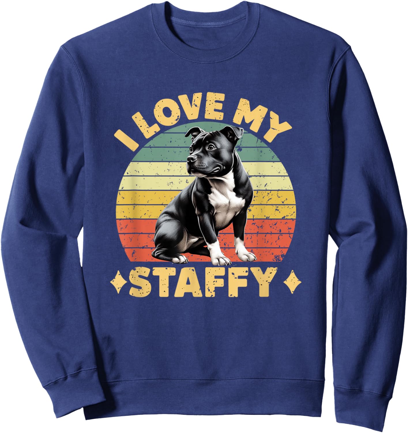 I Love My Staffy Dog Black Staffordshire Bull Terrier Owner Sweatshirt - Sweatshirt | Navy