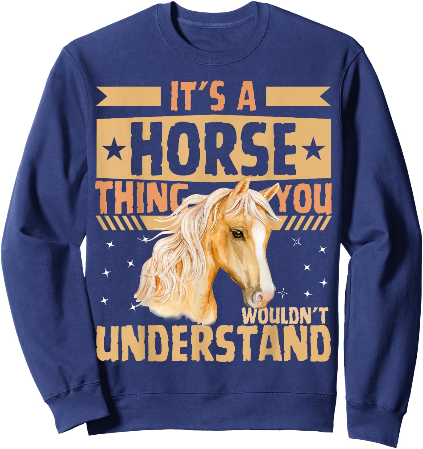 Cute Horse Girl Sweatshirt - Sweatshirt | Navy
