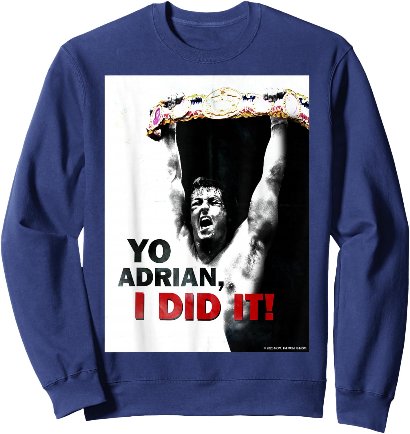 Rocky -Adults , Black, Small, Short Sleeve, Classic Fit, Cotton, Polyester Sweatshirt - Sweatshirt | Navy