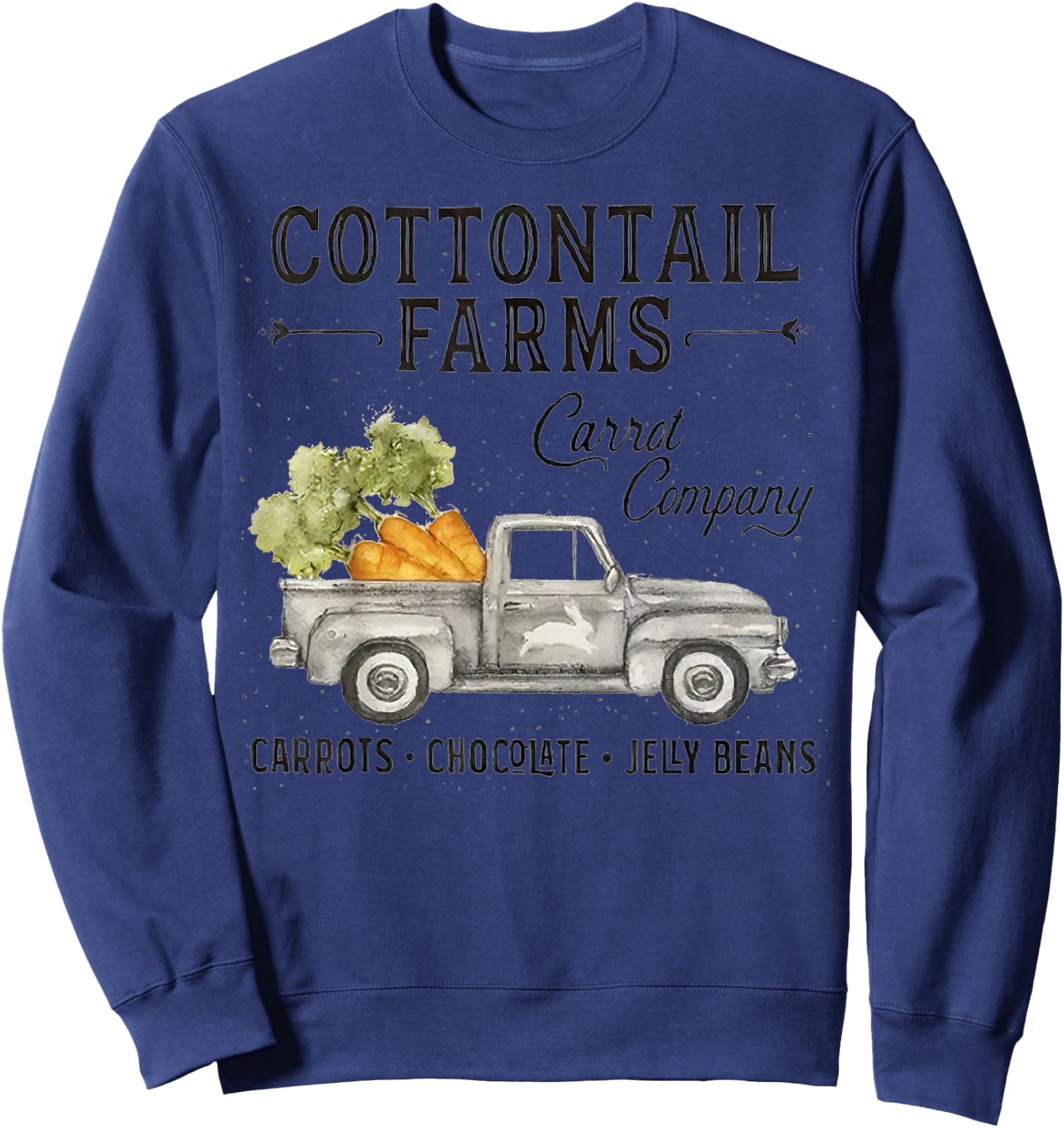 Cottontail farms carrot company vintage Easter day truck Sweatshirt - Sweatshirt | Navy