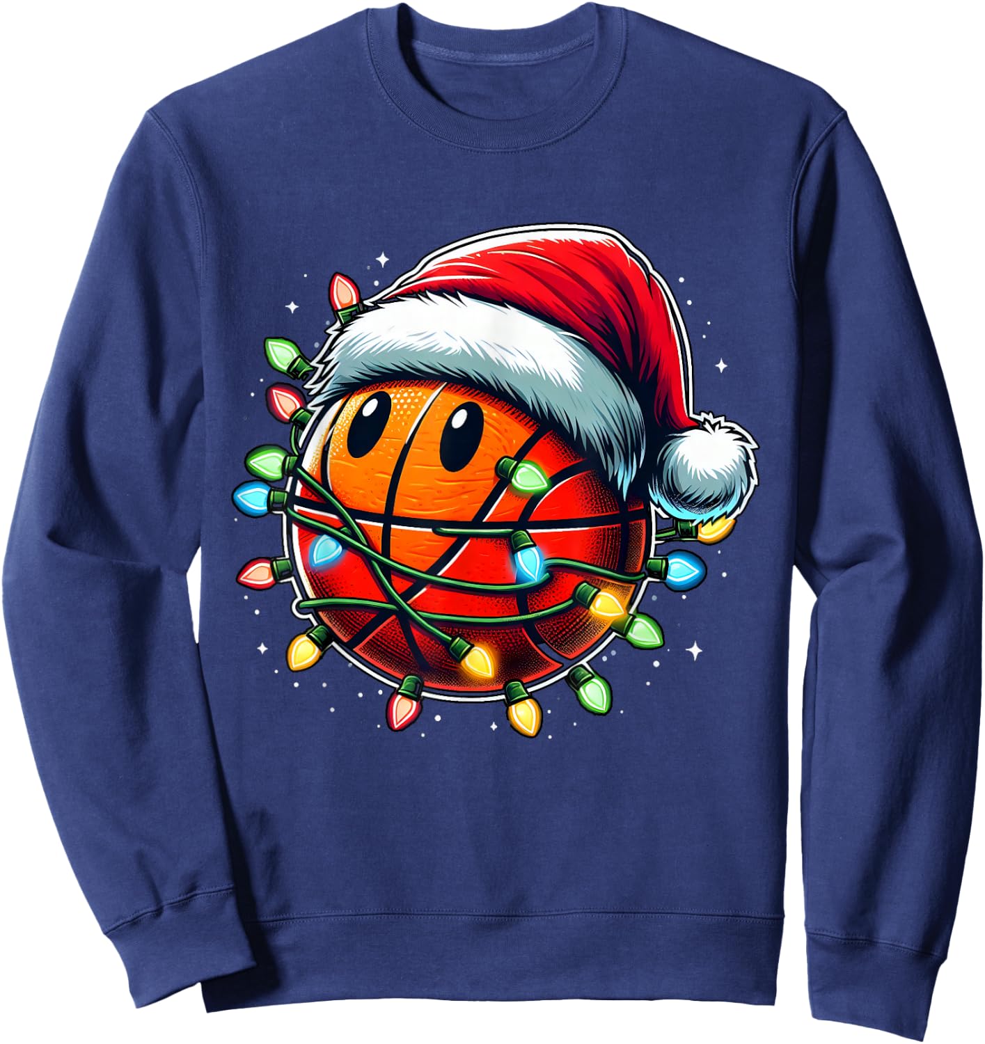 Christmas Basketball Xmas Santa Basketball Lover Boys Girls Sweatshirt - Sweatshirt | Navy
