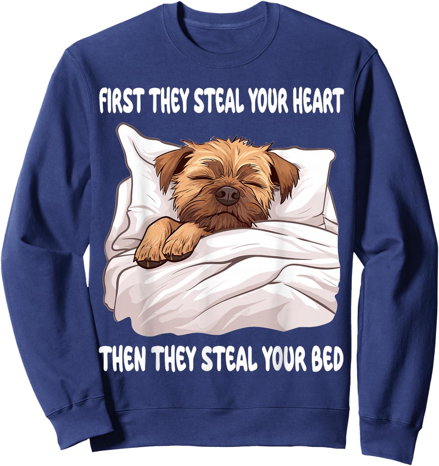 Border Terrier Sleeping Pajamas Nightgown Sweatshirt - Sweatshirt | Navy