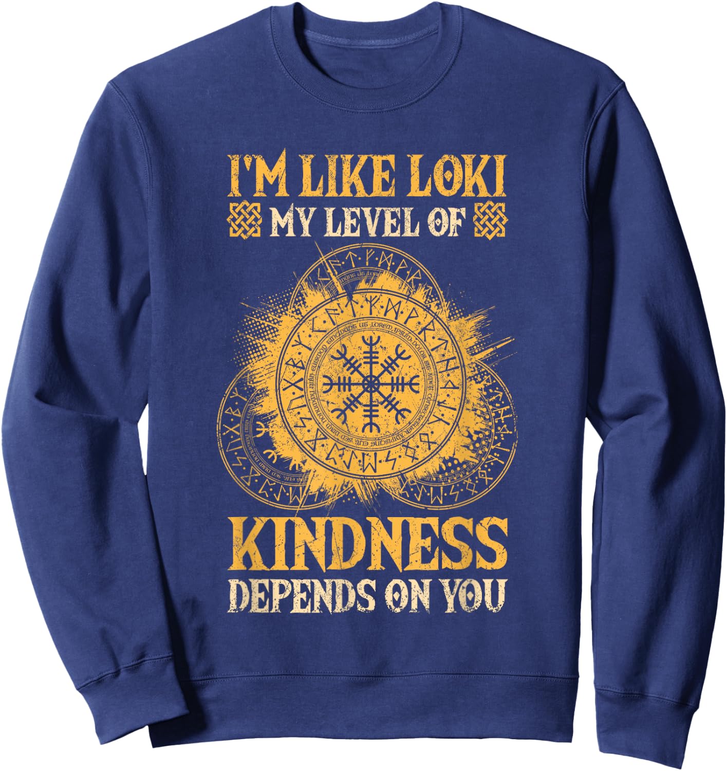 Loki God Norse Mythology Graphic Viking Loki , Small, Black Sweatshirt - Sweatshirt | Navy