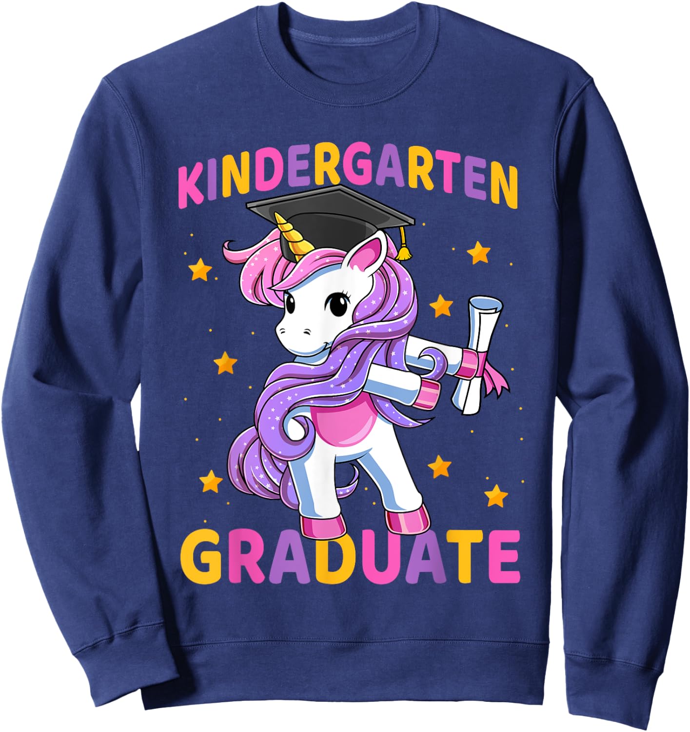 Flossing Unicorn Kindergarten Graduation for Girls Kids Sweatshirt - Sweatshirt | Navy