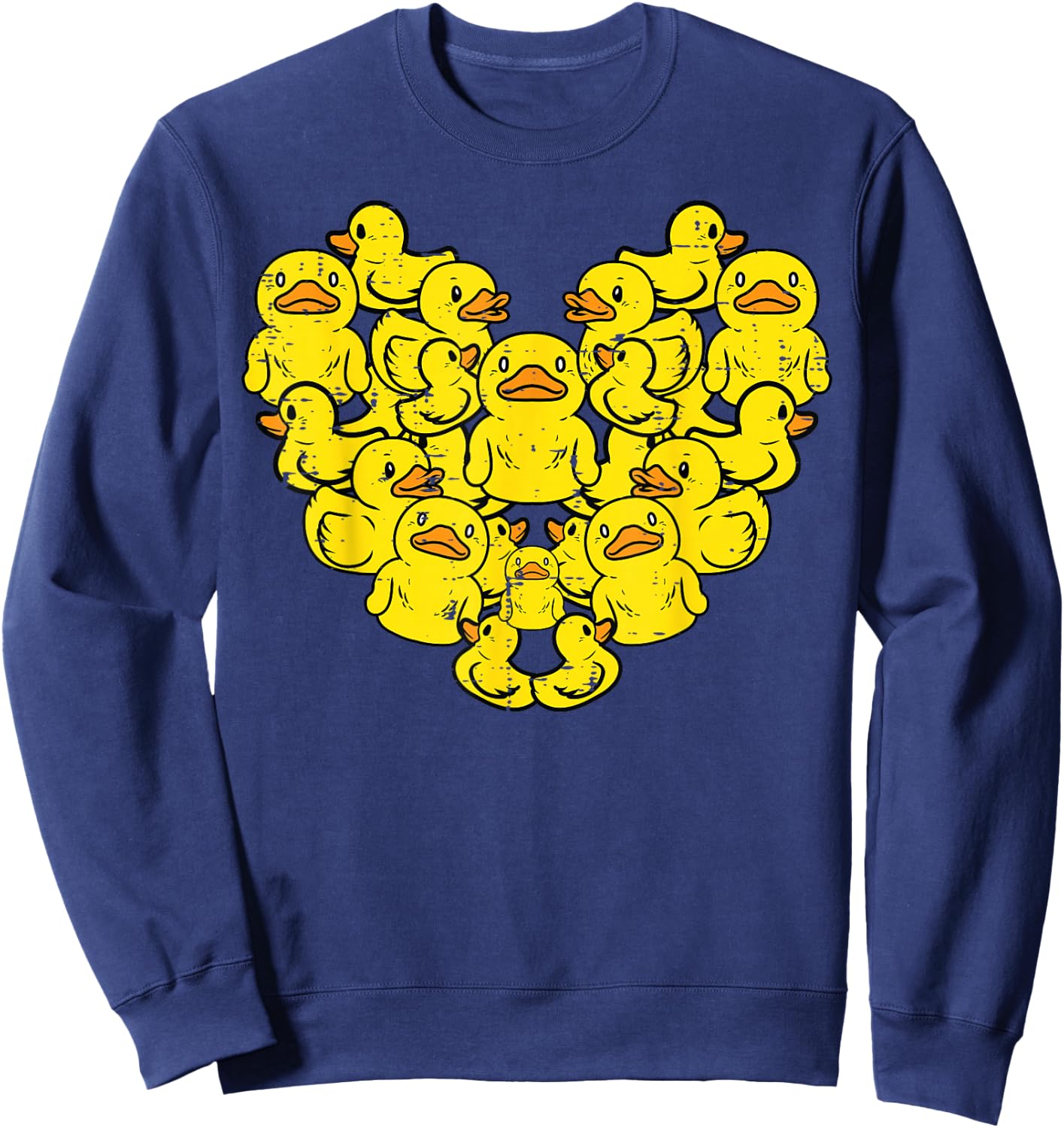 Ducks Heart Shape Cute Farm Animal Women Girls Boys Kids Sweatshirt - Sweatshirt | Navy
