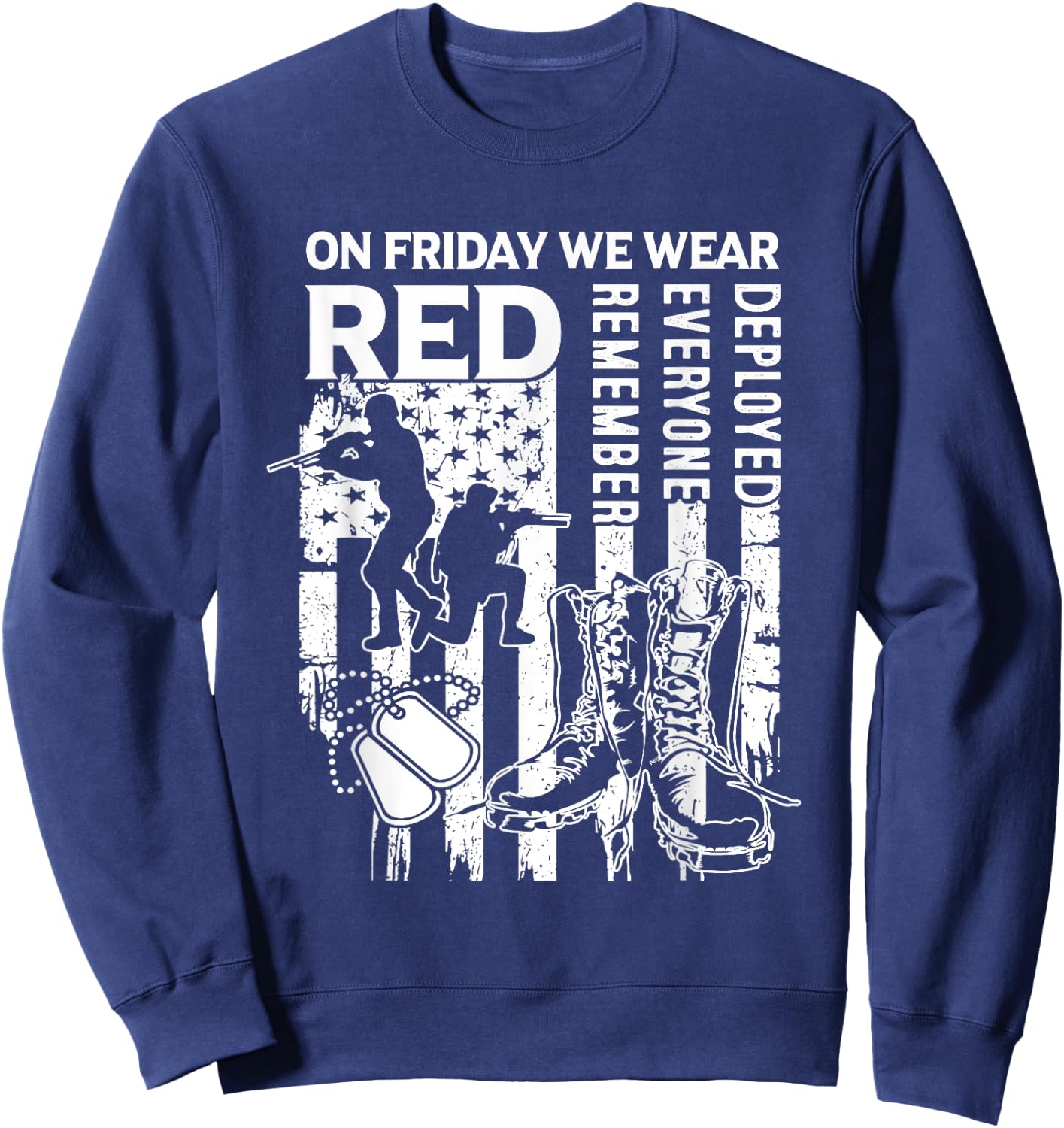Red Friday Military Shirt On Friday We Wear Red Veteran Sweatshirt - Sweatshirt | Navy