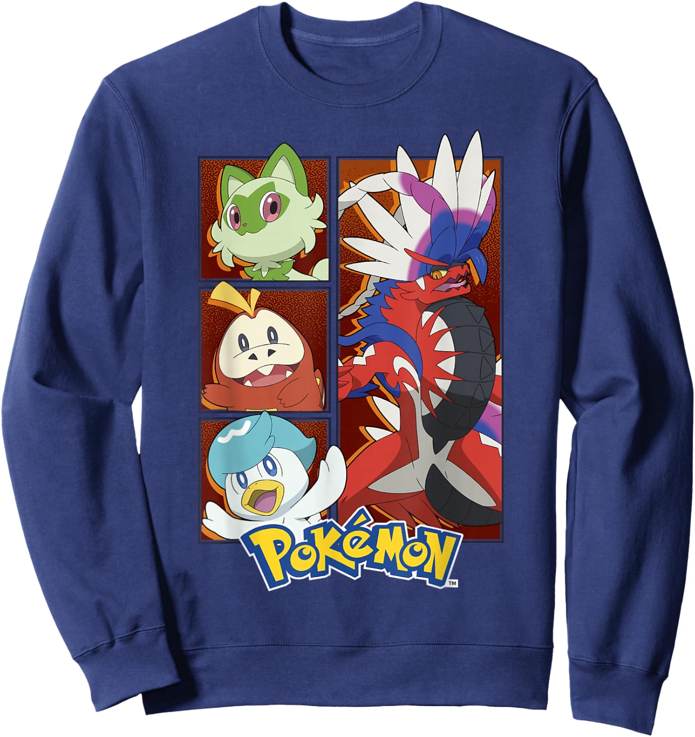 Pokémon Koraidon & Paldea Starters Boxed Up Portraits Sweatshirt - Sweatshirt | Navy