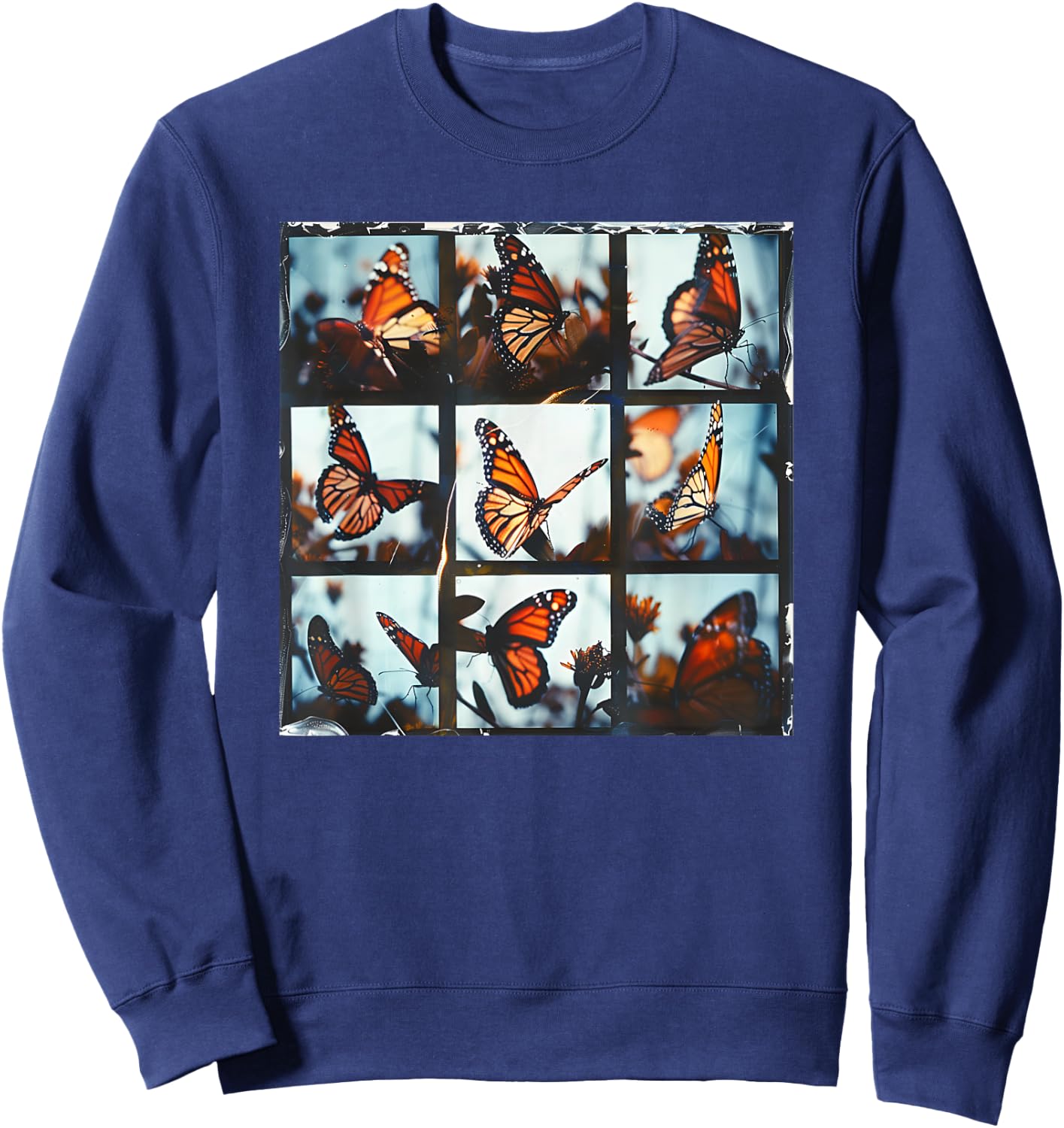 Monarch Butterfly Photoshoot Beautiful Summer Butterfly Men Women Kids Sweatshirt - Sweatshirt | Navy