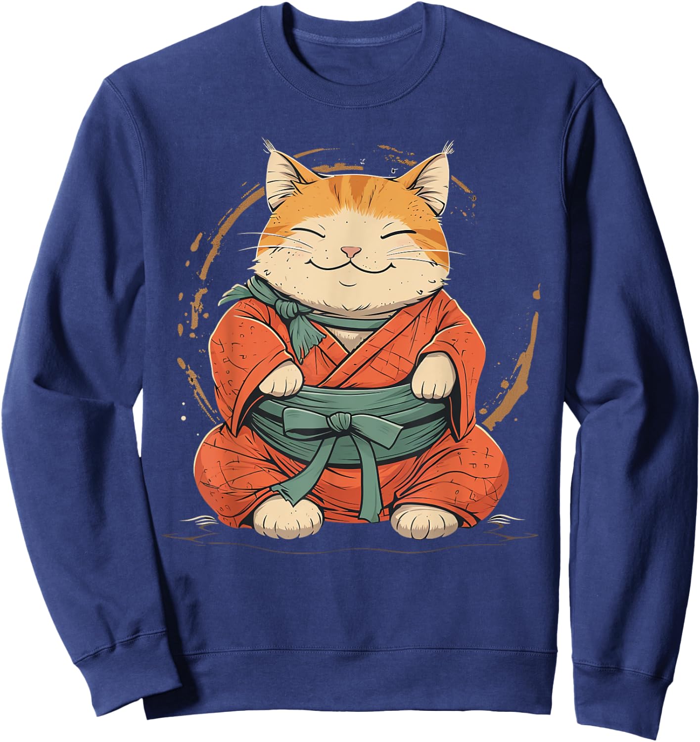 Sumo wrestler Cat on Sumo Wrestling Sweatshirt - Sweatshirt | Navy
