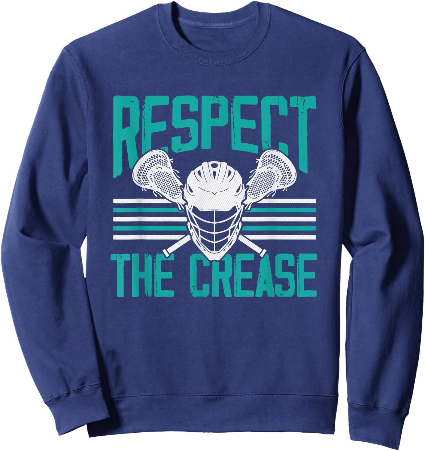 Lacrosse Goalkeeper Lax Goalie Lacrosse Respect The Crease Sweatshirt - Sweatshirt | Navy