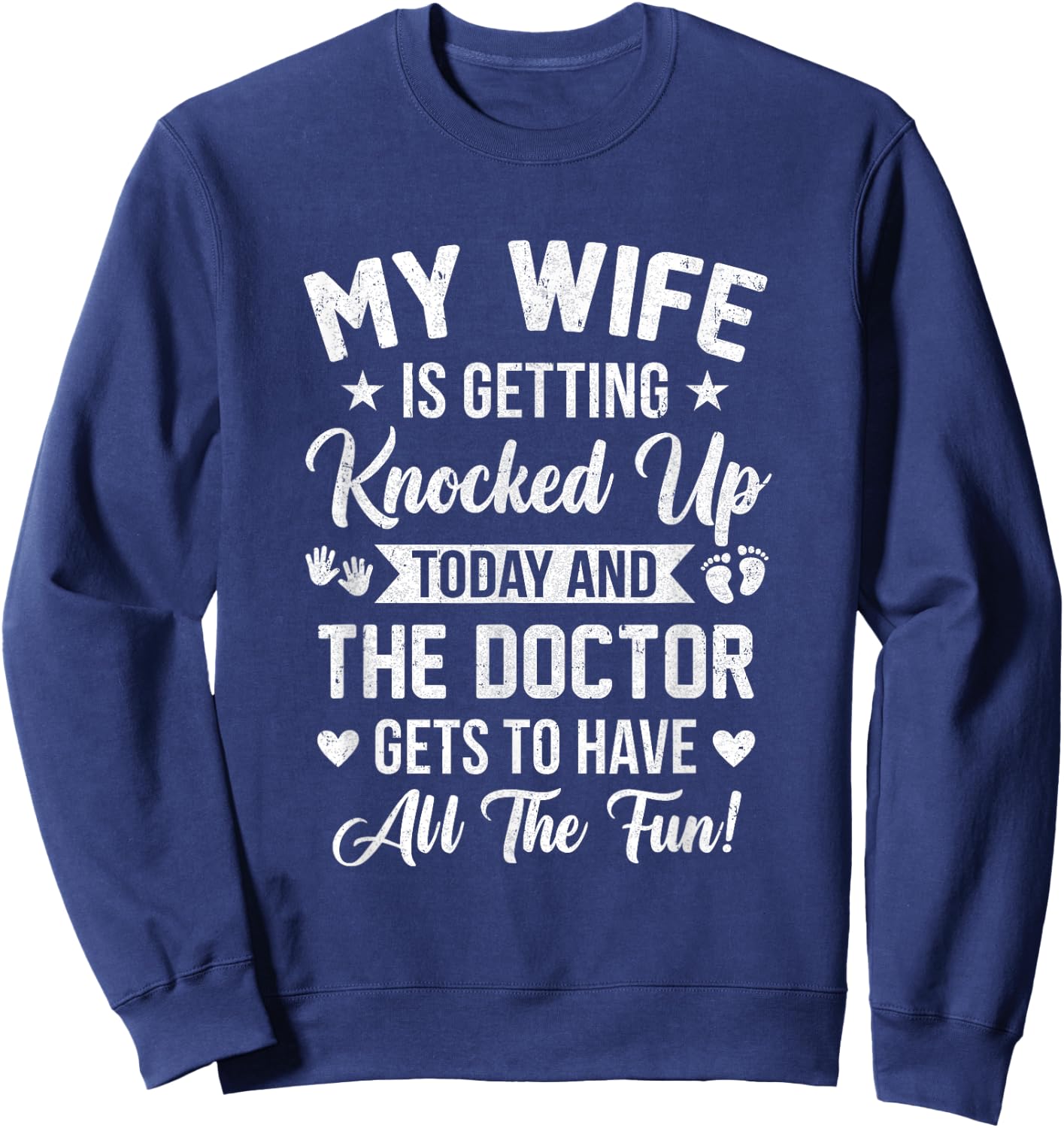 Ivf Men Husband Dad Wife Knocked Up For Embryo Transfer Day Sweatshirt - Sweatshirt | Navy