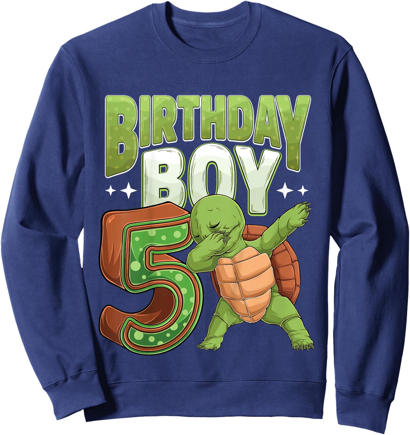 Kids 5 year old Turtle animal lovers 5th Birthday Boy Sweatshirt - Sweatshirt | Navy