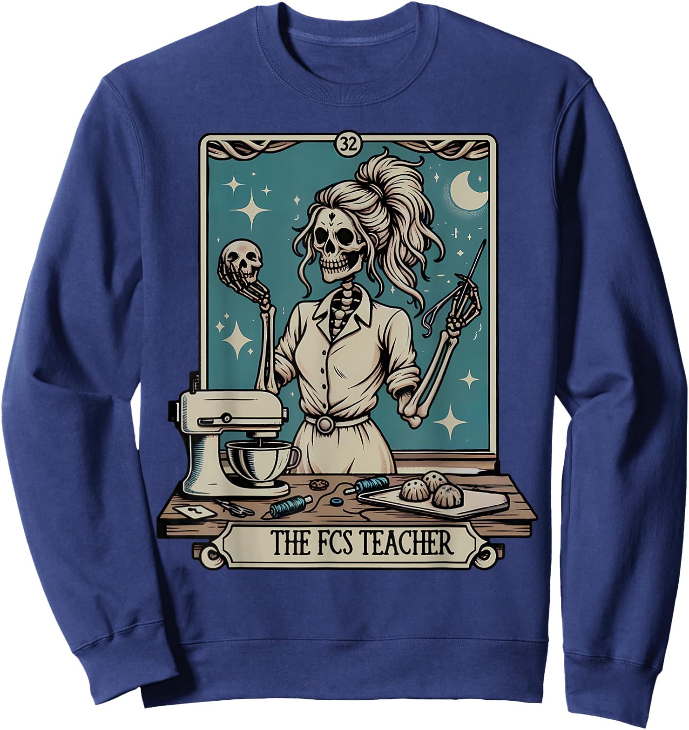 FCS Teacher Skeleton Halloween Family and Consumer Science Sweatshirt - Sweatshirt | Navy