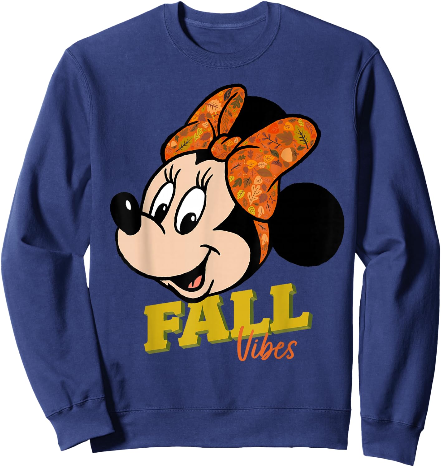 Disney Minnie Mouse Fall Vibes Autumn Leaves Sweatshirt - Sweatshirt | Navy