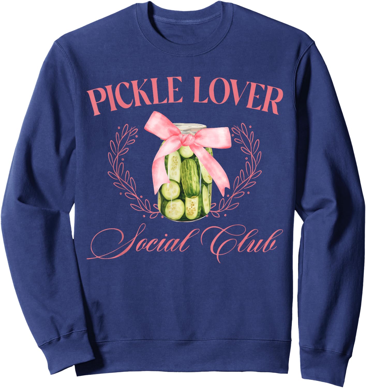 Pickle Lover Coquette Pickle Jar Food Aesthetic Social Club Sweatshirt - Sweatshirt | Navy