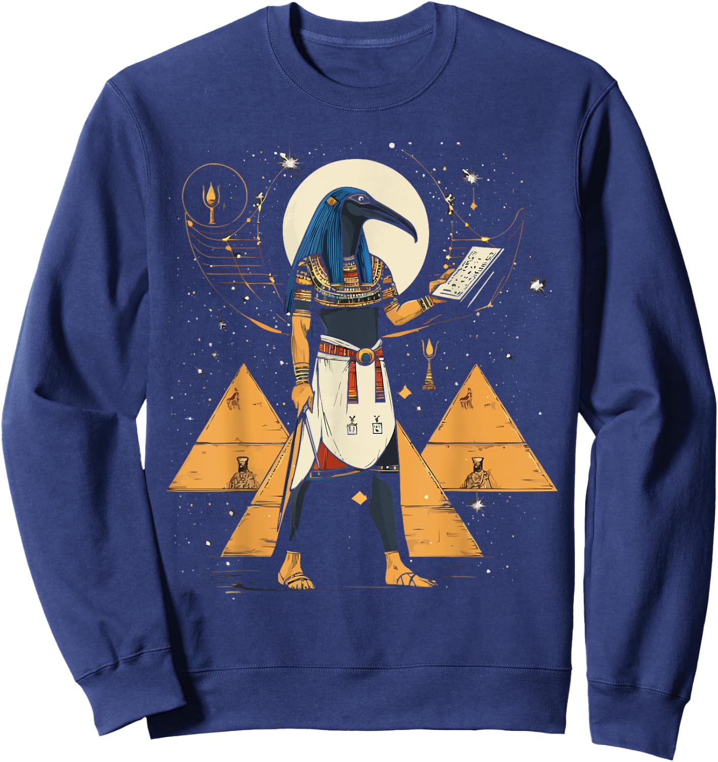 Thoth Egyptian God Egyptian Mythology Pyramid Ancient Egypt Sweatshirt - Sweatshirt | Navy
