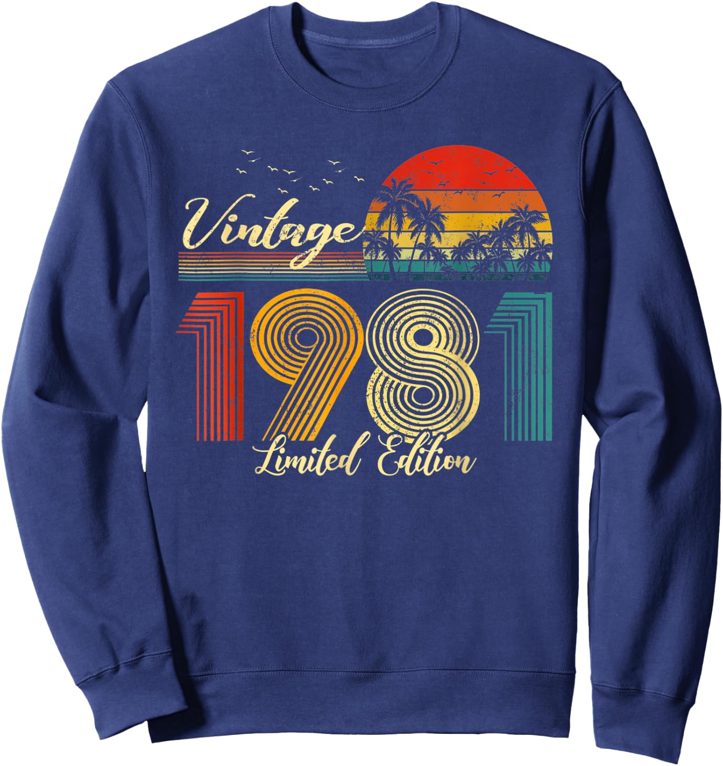 Vintage 1981 Limited Edition Men Women - 42 Birthday Sweatshirt - Sweatshirt | Navy