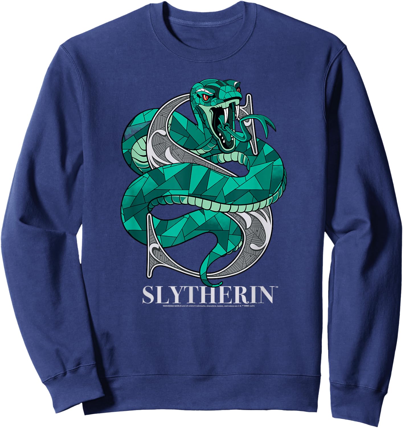 Harry Potter Mosaic Slytherin with Snake Sweatshirt - Sweatshirt | Navy