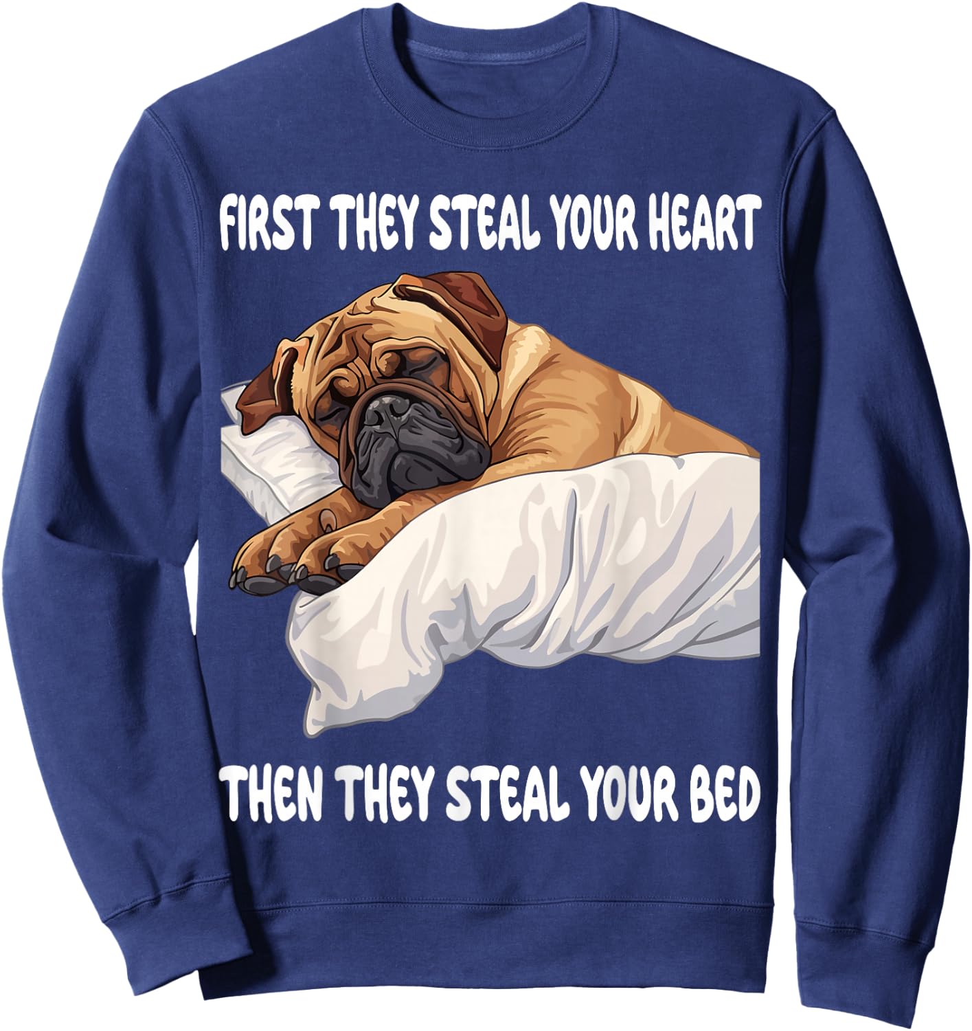 Mastiff Sleeping Pajamas Nightgown Sweatshirt - Sweatshirt | Navy