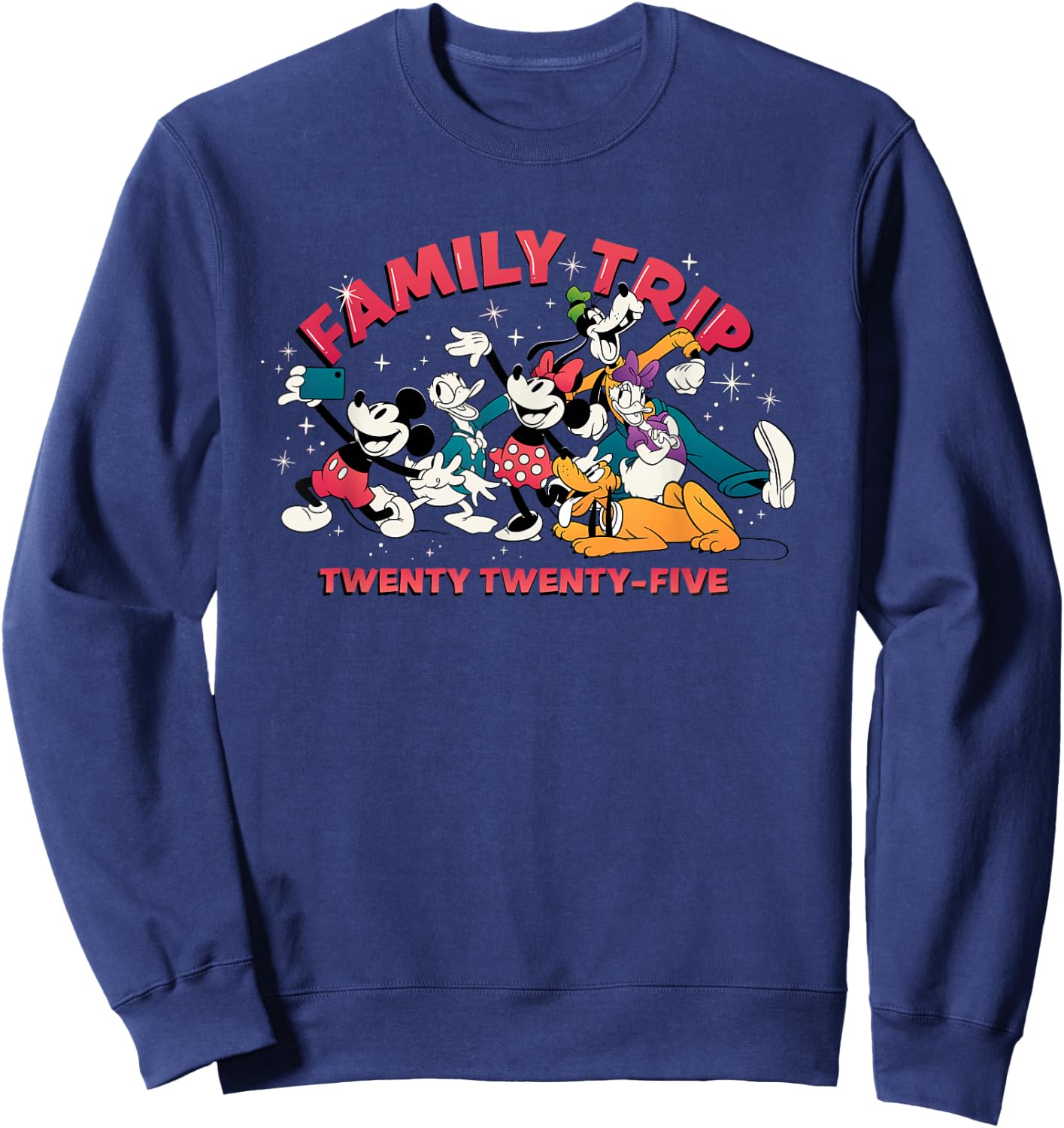 Disney Mickey & Friends Vacation Selfie Family Trip 2025 Sweatshirt - Sweatshirt | Navy