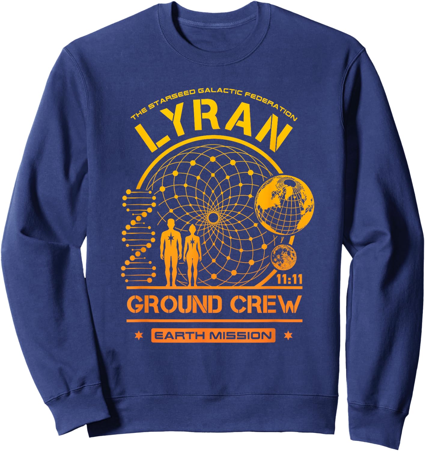 Lyran Starseed Earth Mission Ground Crew Sweatshirt - Sweatshirt | Navy