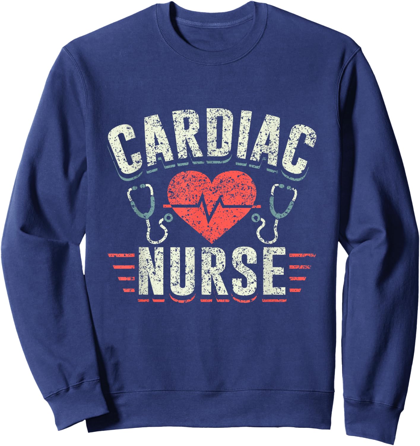 Cardiac Nurse Cardiology Heart Nursing Cardiac Nurse Sweatshirt - Sweatshirt | Navy