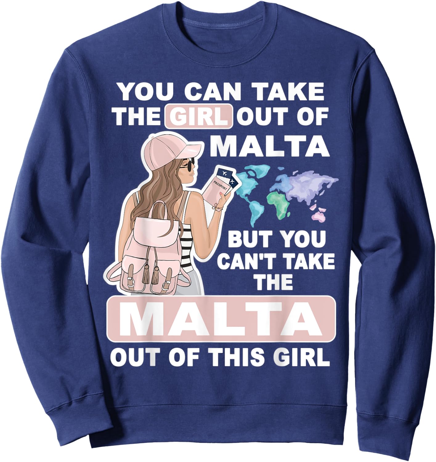 Cool Girl from Malta - Proud Malta Girl Sweatshirt - Sweatshirt | Navy