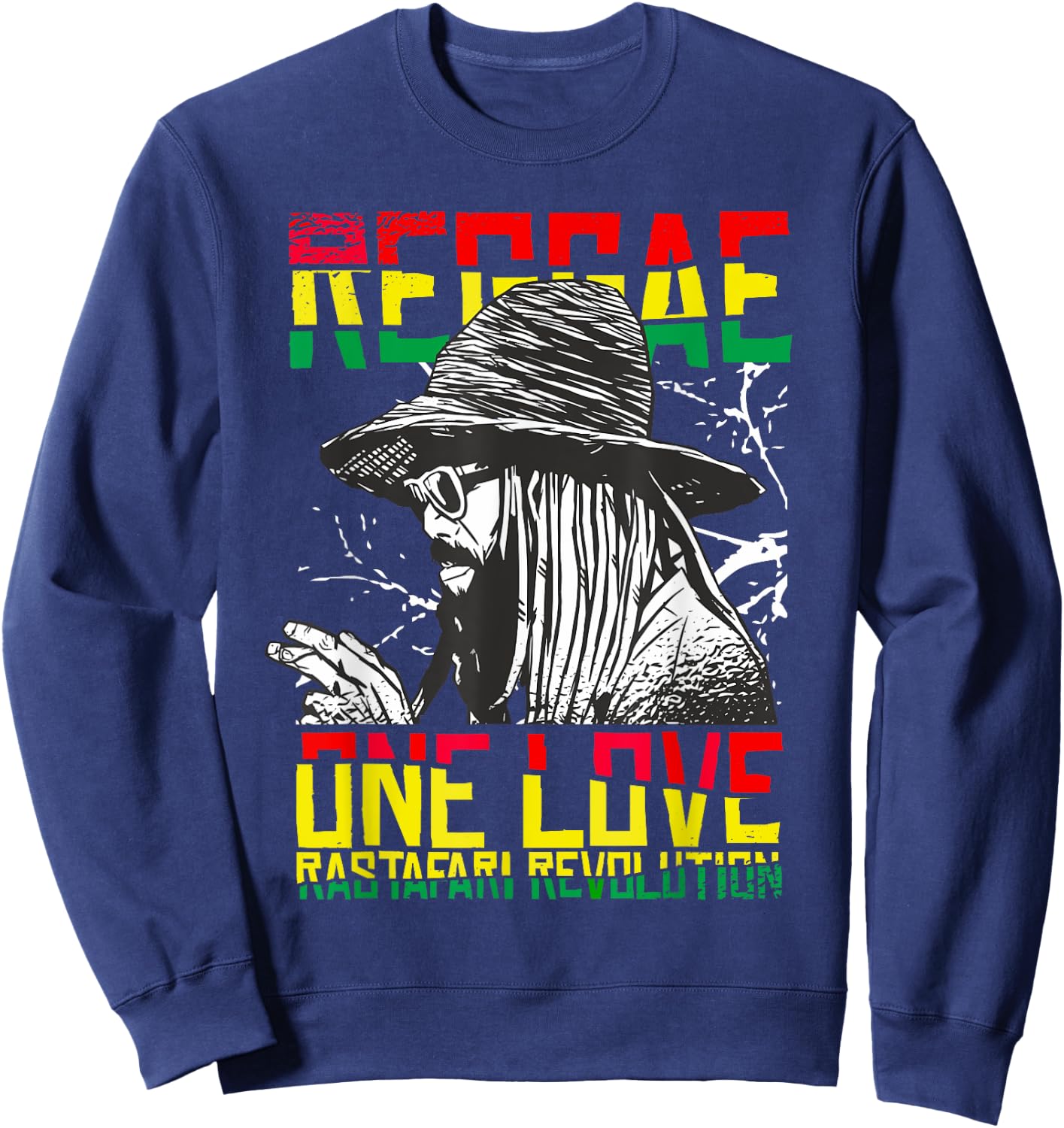 Rasta Man Rastafari Reggae music style lovers Jamaica Sweatshirt - Sweatshirt | Navy