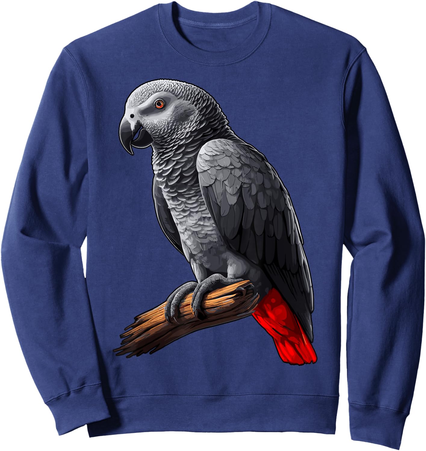 African Grey Parrot , Small, Black Sweatshirt - Sweatshirt | Navy
