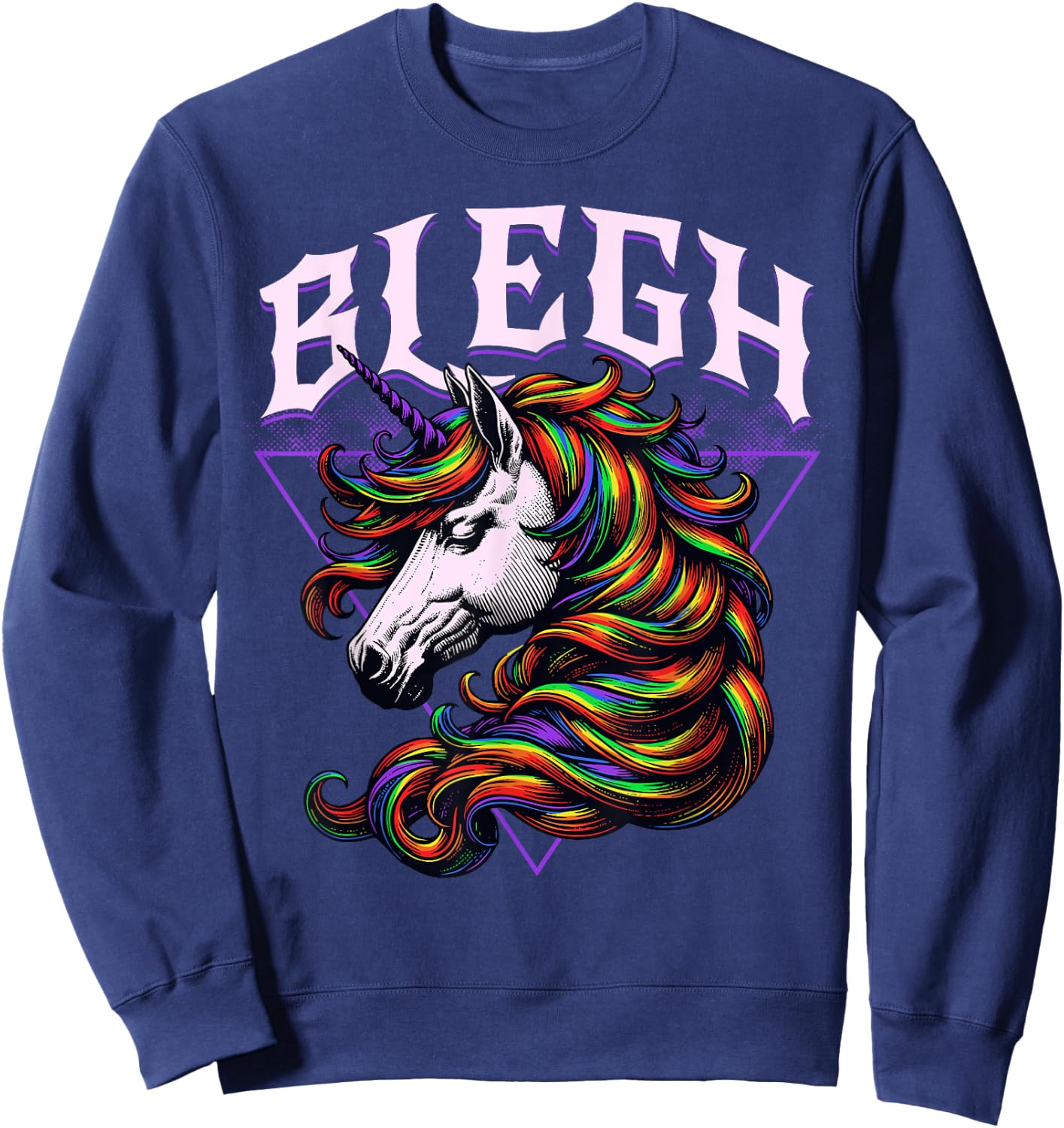 Concert Unicorn Heavy Hardcore Festival Blegh and Breakdowns Sweatshirt - Sweatshirt | Navy