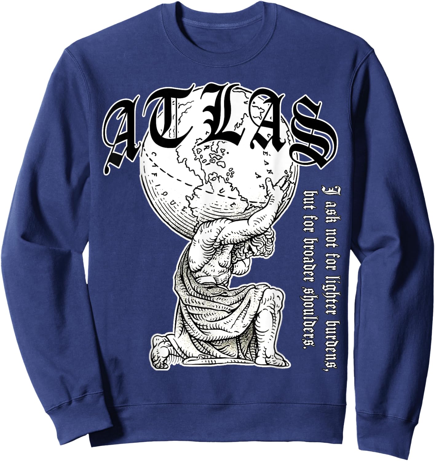 Atlas carrying the world Greek Mythology Street Urban Style Sweatshirt - Sweatshirt | Navy