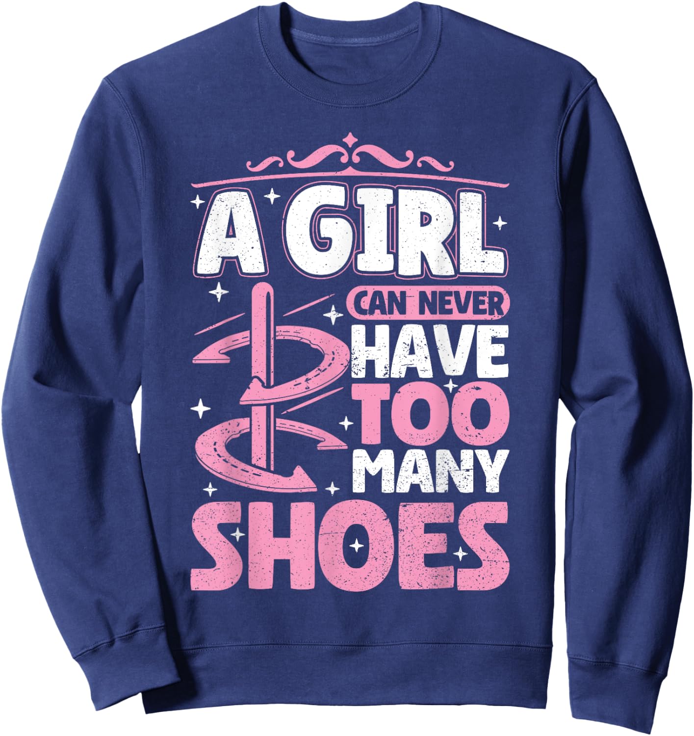 Girl can never have too many shoes Horseshoe Pitching Women Sweatshirt - Sweatshirt | Navy