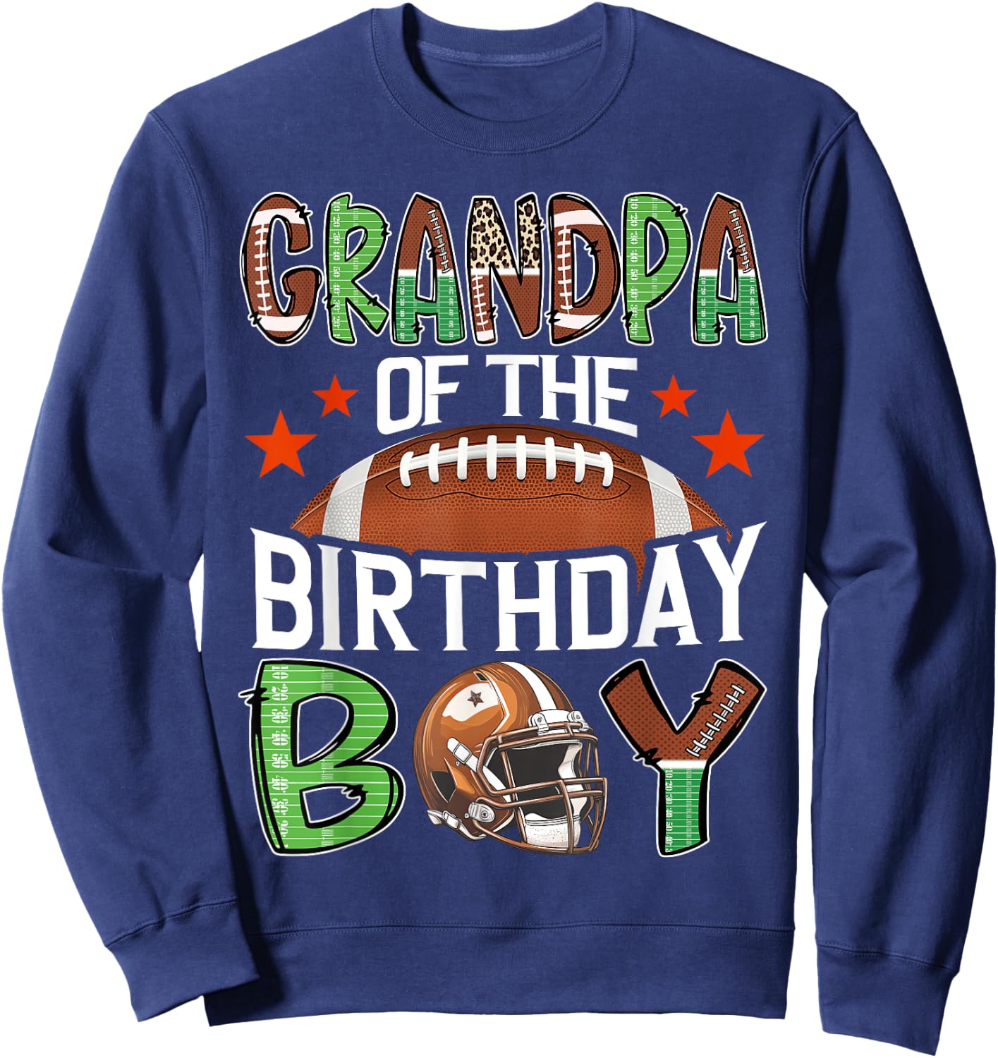 Grandpa Of The Birthday Boy Game Day Football Sweatshirt - Sweatshirt | Navy