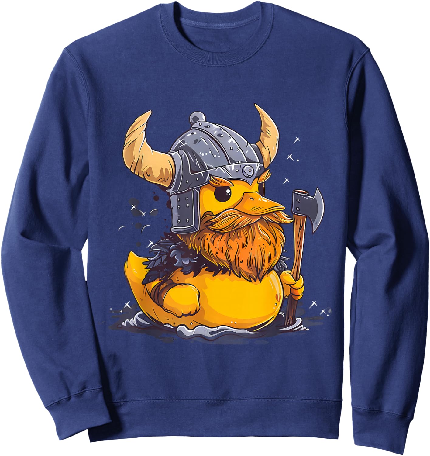 Rubber Duck Viking Duck Rubber Duckling Viking Helmet Sweatshirt - Sweatshirt | Navy