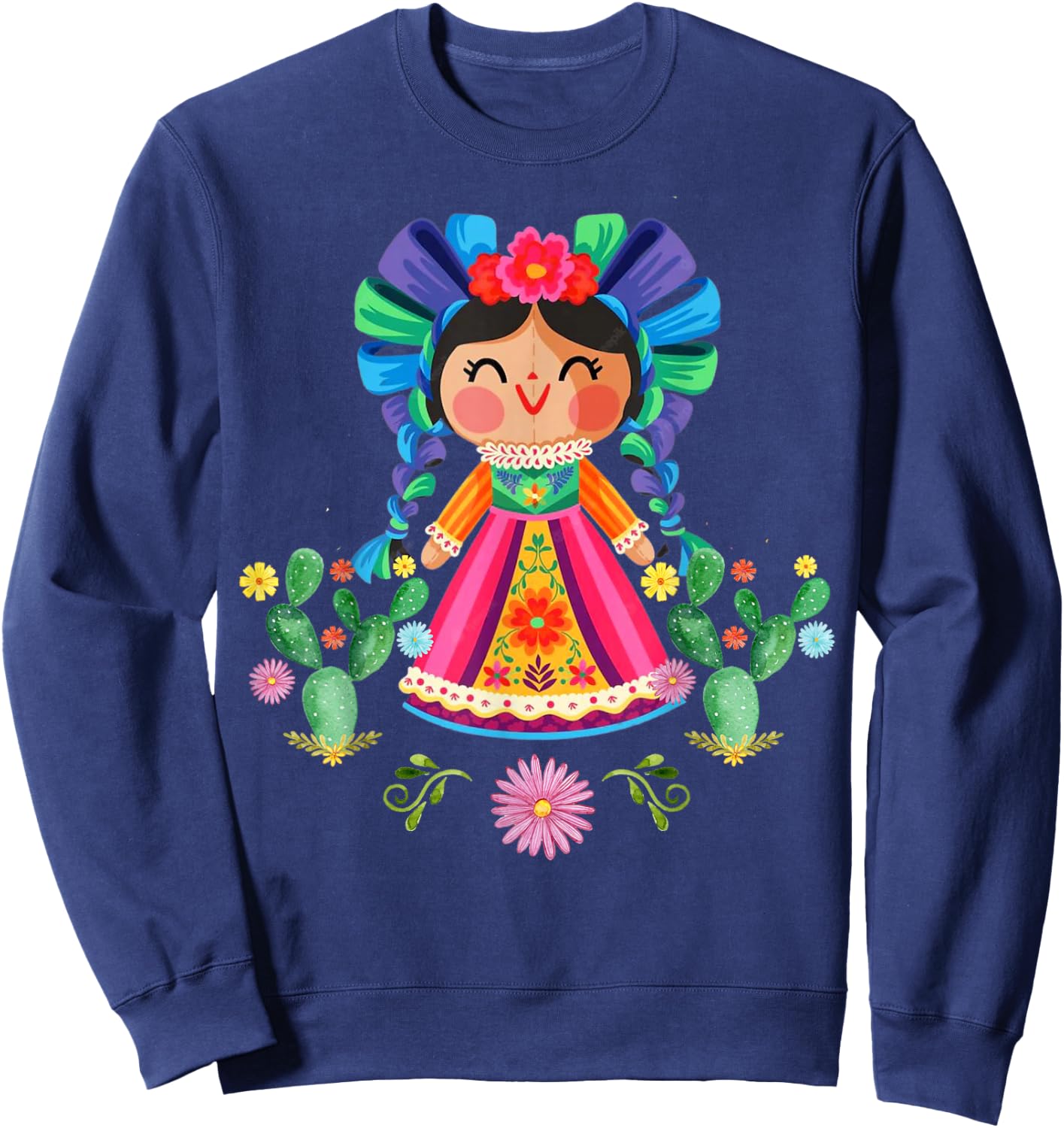 Mexican Handmade Lele Dolls Sweatshirt - Sweatshirt | Navy