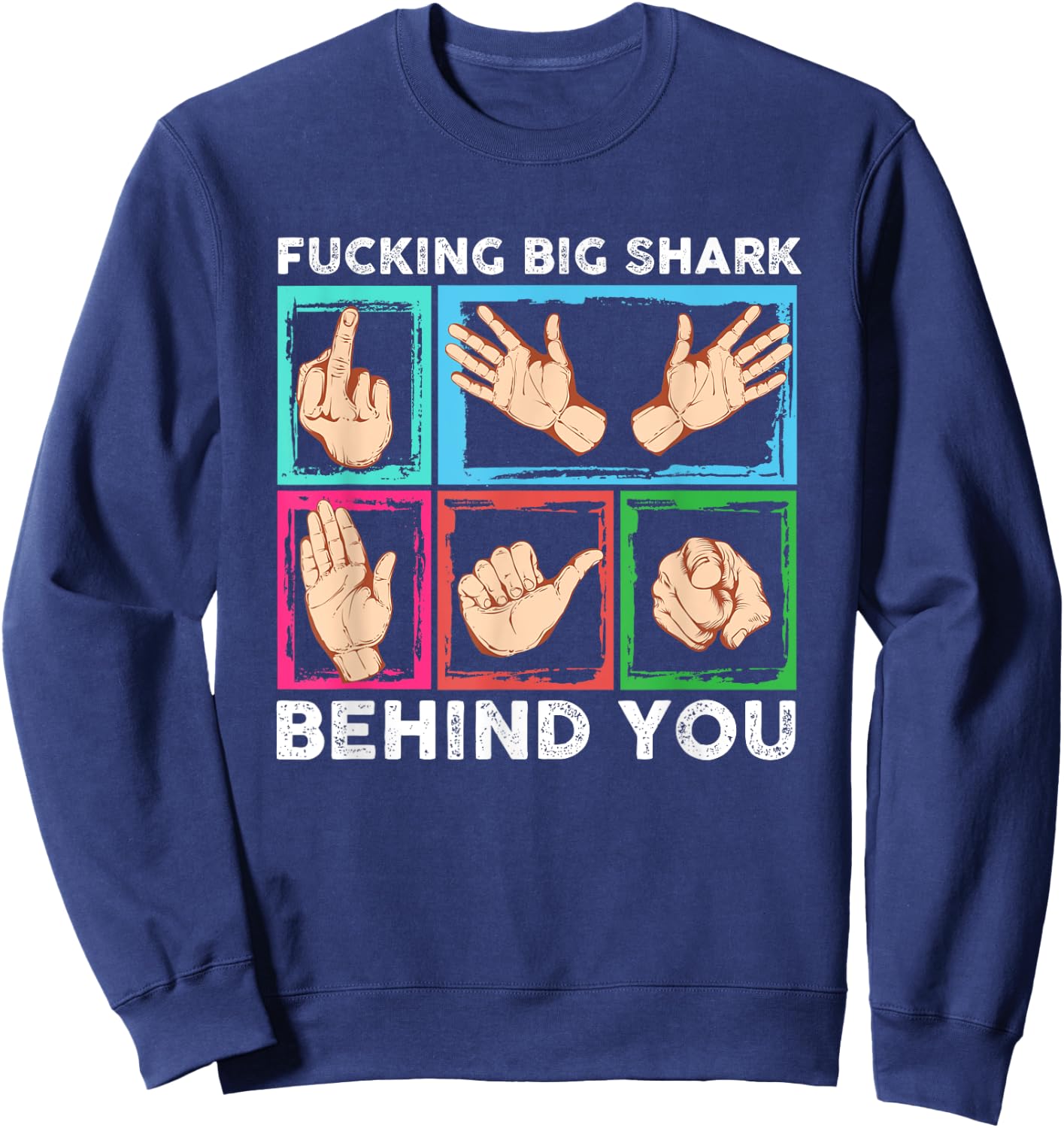 Big Shark behind you Diving Ocean Sea Apnea Dive Diver Shirt Sweatshirt - Sweatshirt | Navy