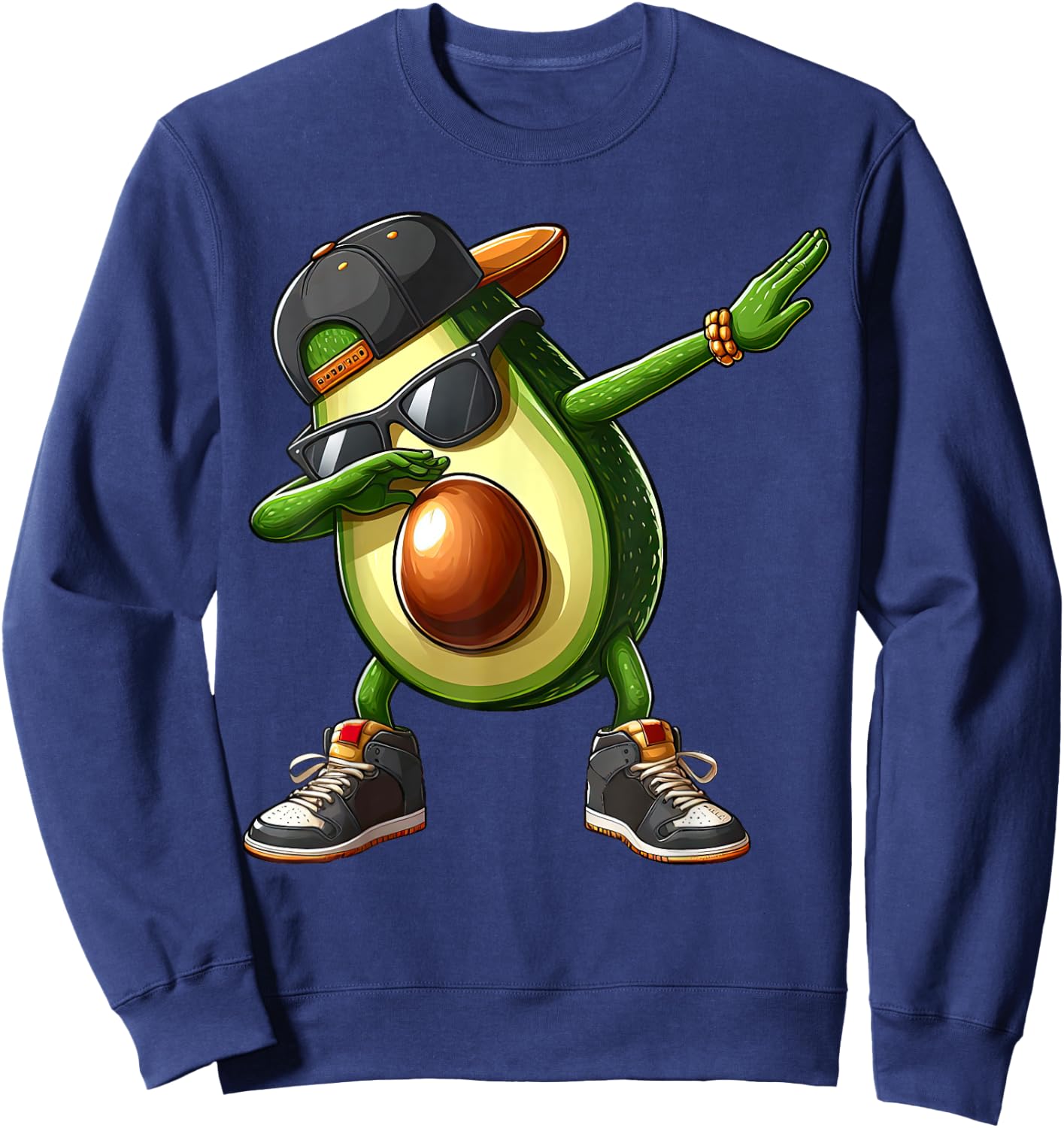 Dabbing Avocado Funny Avocado Dab Dance Boys Girls Kids Sweatshirt - Sweatshirt | Navy