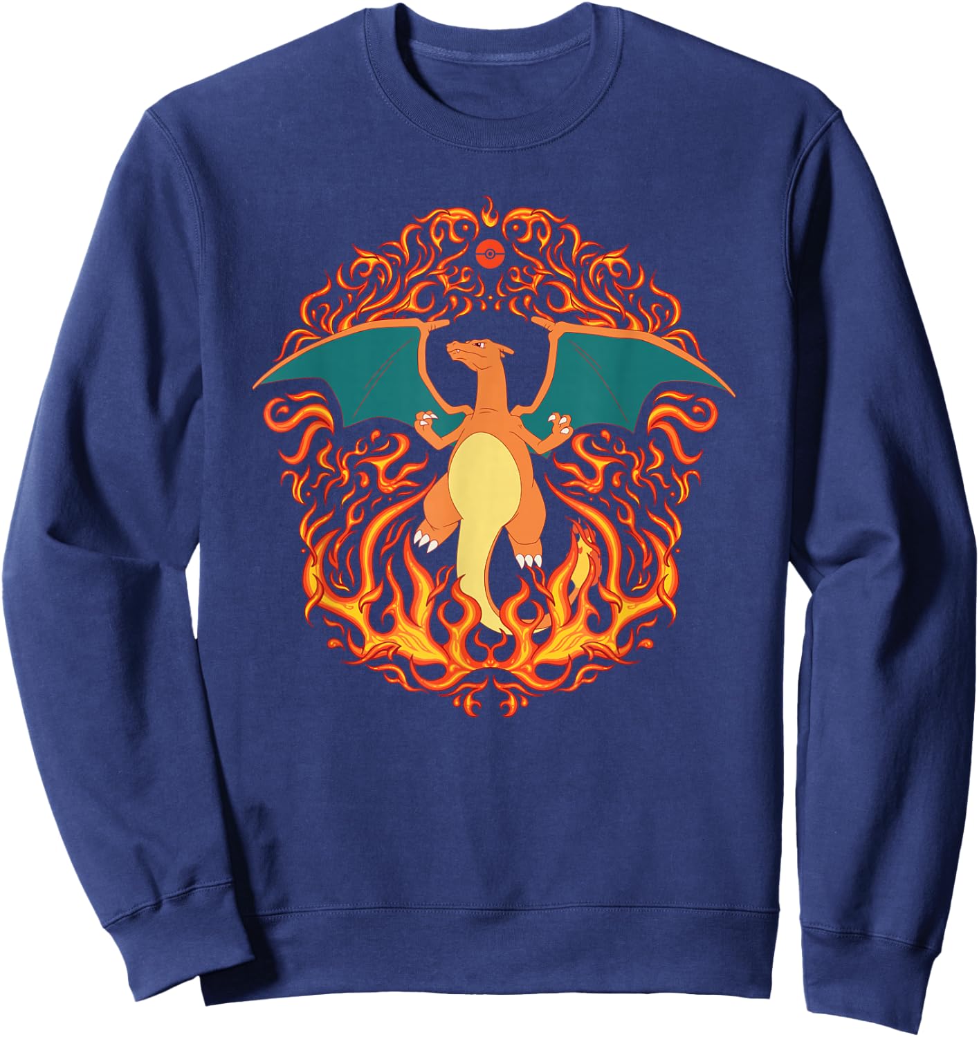 Pokémon - Charizard Fire Type Flames Generation 1 Sweatshirt - Sweatshirt | Navy