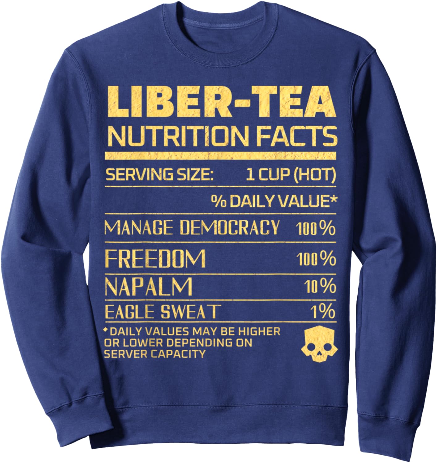 Vintage Funny Liber Tea Retro Lover Drink Nutrition Facts Sweatshirt - Sweatshirt | Navy