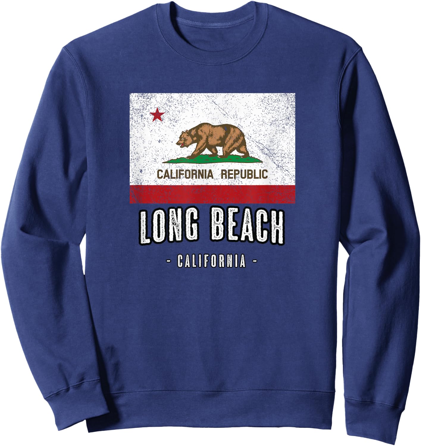 Long Beach California City CA USA California Flag Sweatshirt - Sweatshirt | Navy