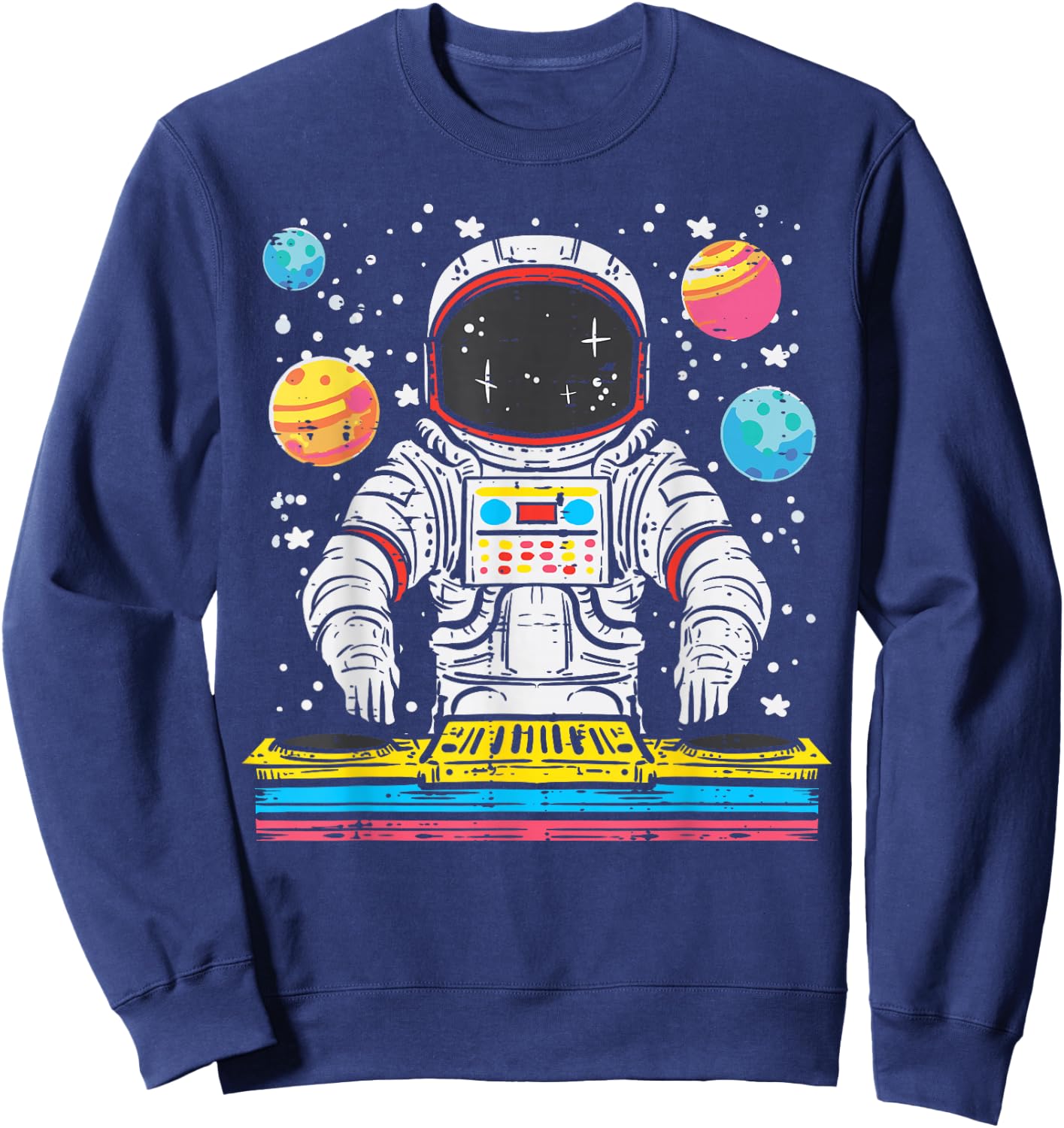 Astronaut Dj Cool Space Music Vinyl Mixer Men Women Kids Sweatshirt - Sweatshirt | Navy