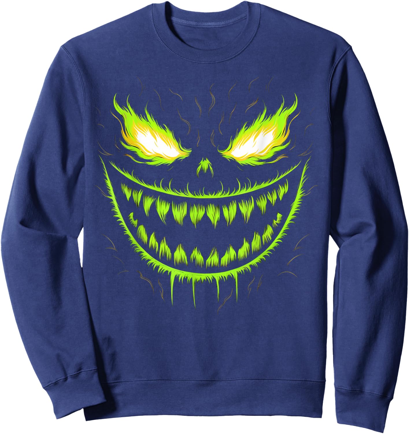 Jack o Lantern Scary Pumpkin Halloween Men Boys Kids Sweatshirt - Sweatshirt | Navy