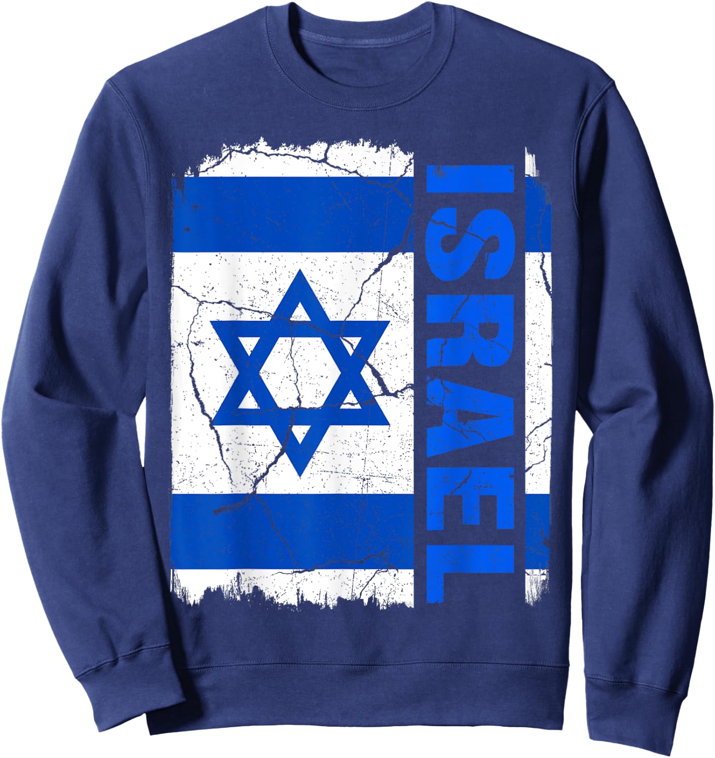 Vintage Israelis Flag Israel Pride Roots Heritage Gift Sweatshirt - Sweatshirt | Navy