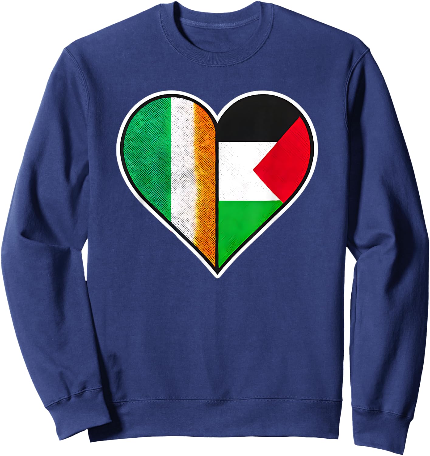 Ireland and Palestine Arab Heritage Solidarity Sweatshirt - Sweatshirt | Navy