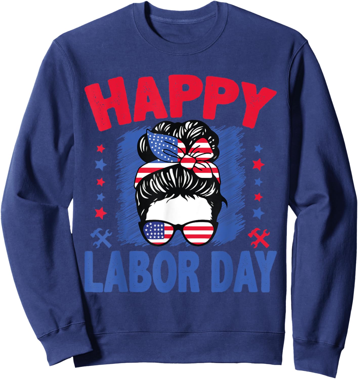 Happy Labor Day Shirt Labor Day Patriot Men Women Boys Kids Sweatshirt - Sweatshirt | Navy