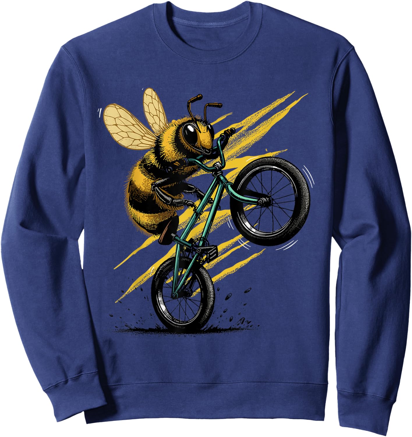 Bicycle Shirt Bee Cycling Funny Cyclist Bee Bicycling Bike Sweatshirt - Sweatshirt | Navy
