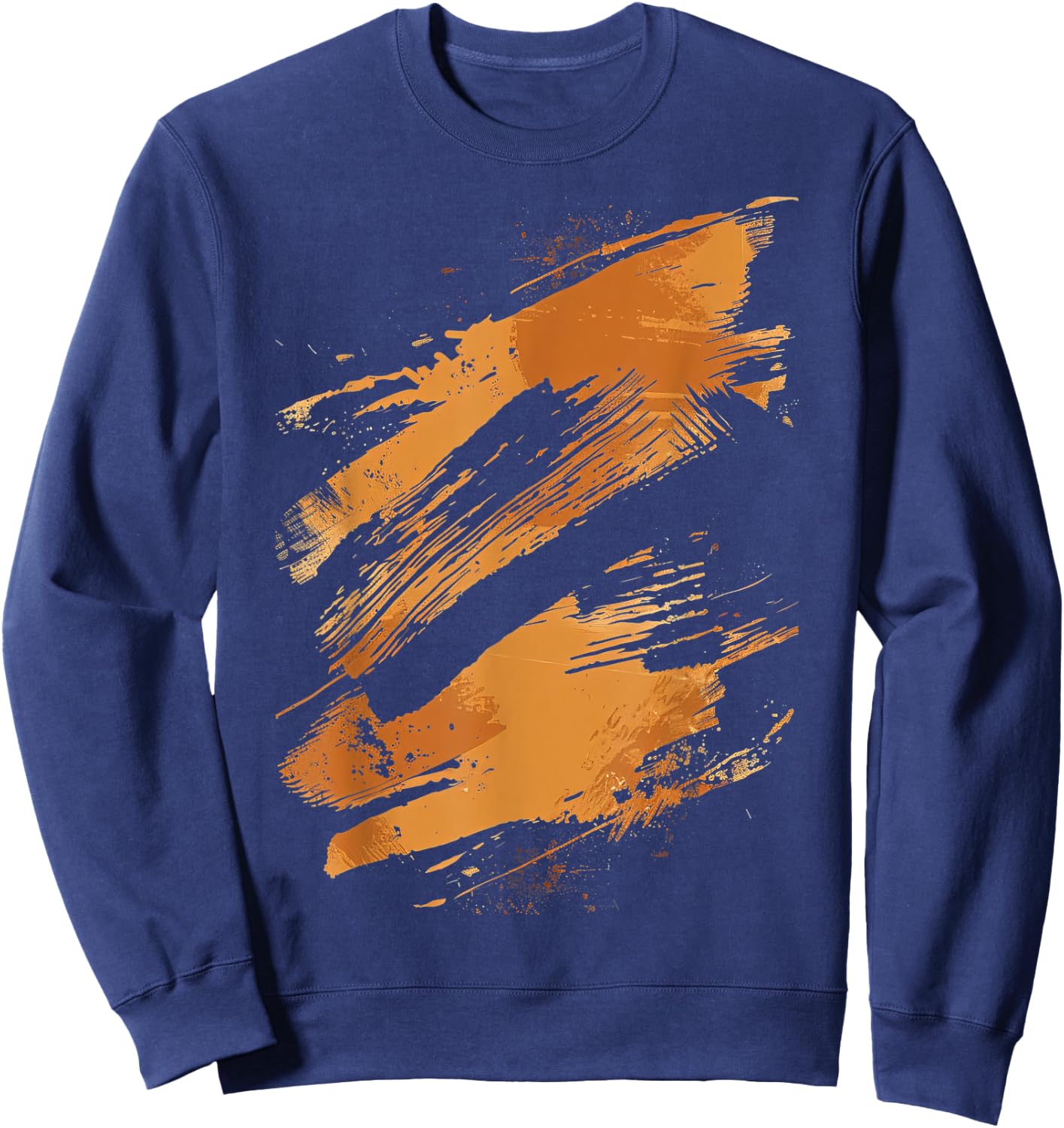 Black And Orange Brushstroke Sweatshirt - Sweatshirt | Navy