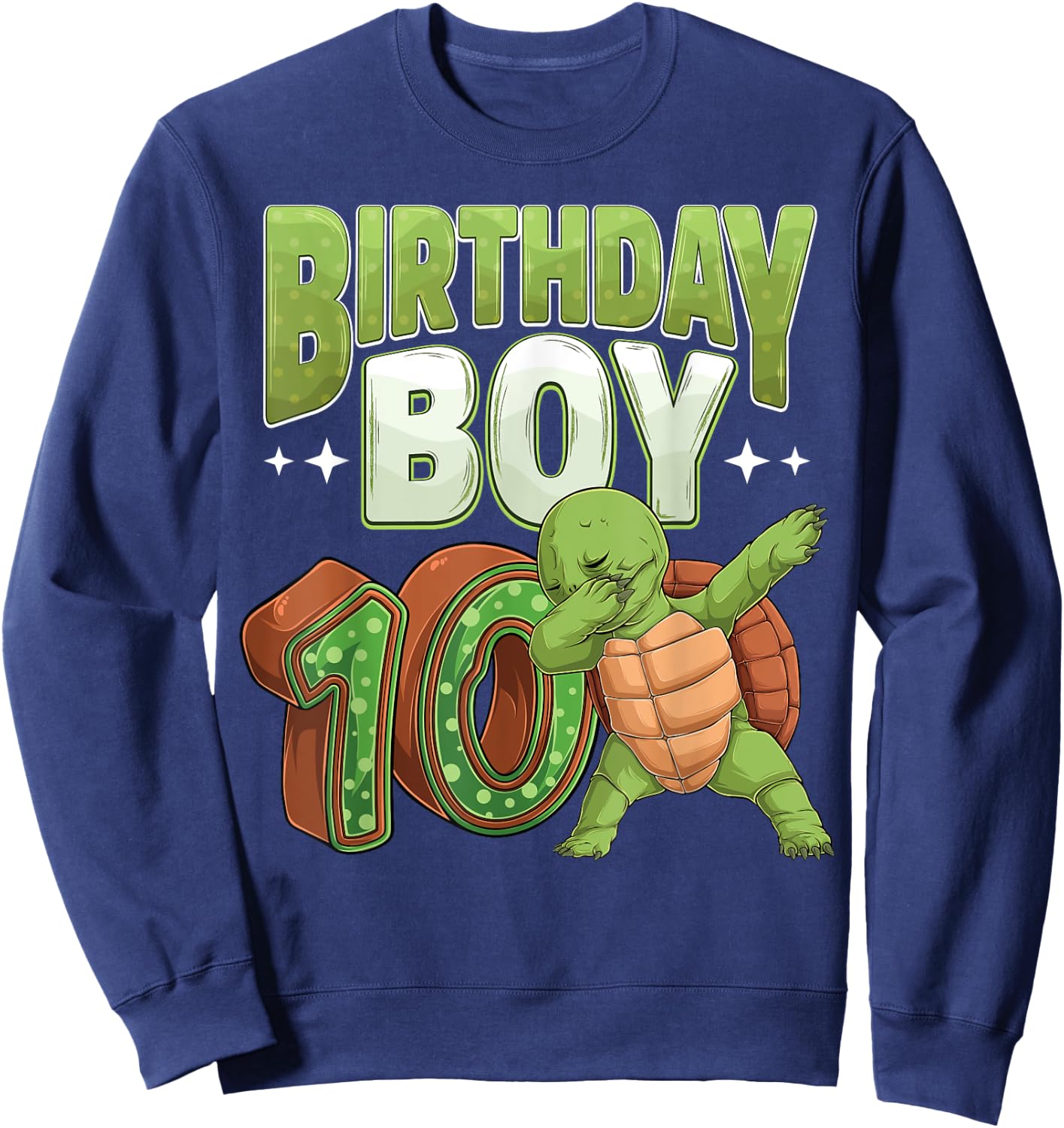 10 year old Turtle animal lovers 10th Birthday Boy Sweatshirt - Sweatshirt | Navy