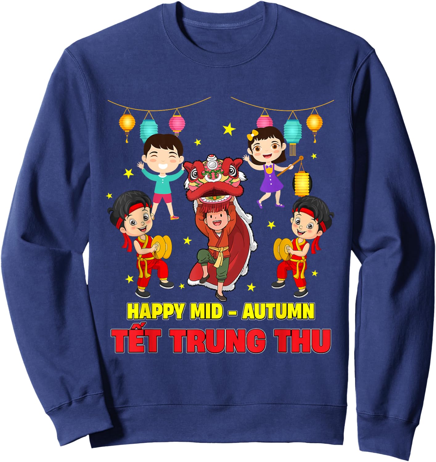Tet Trung Thu Vietnamese Mid-Autumn Festival Lion Dance Sweatshirt - Sweatshirt | Navy