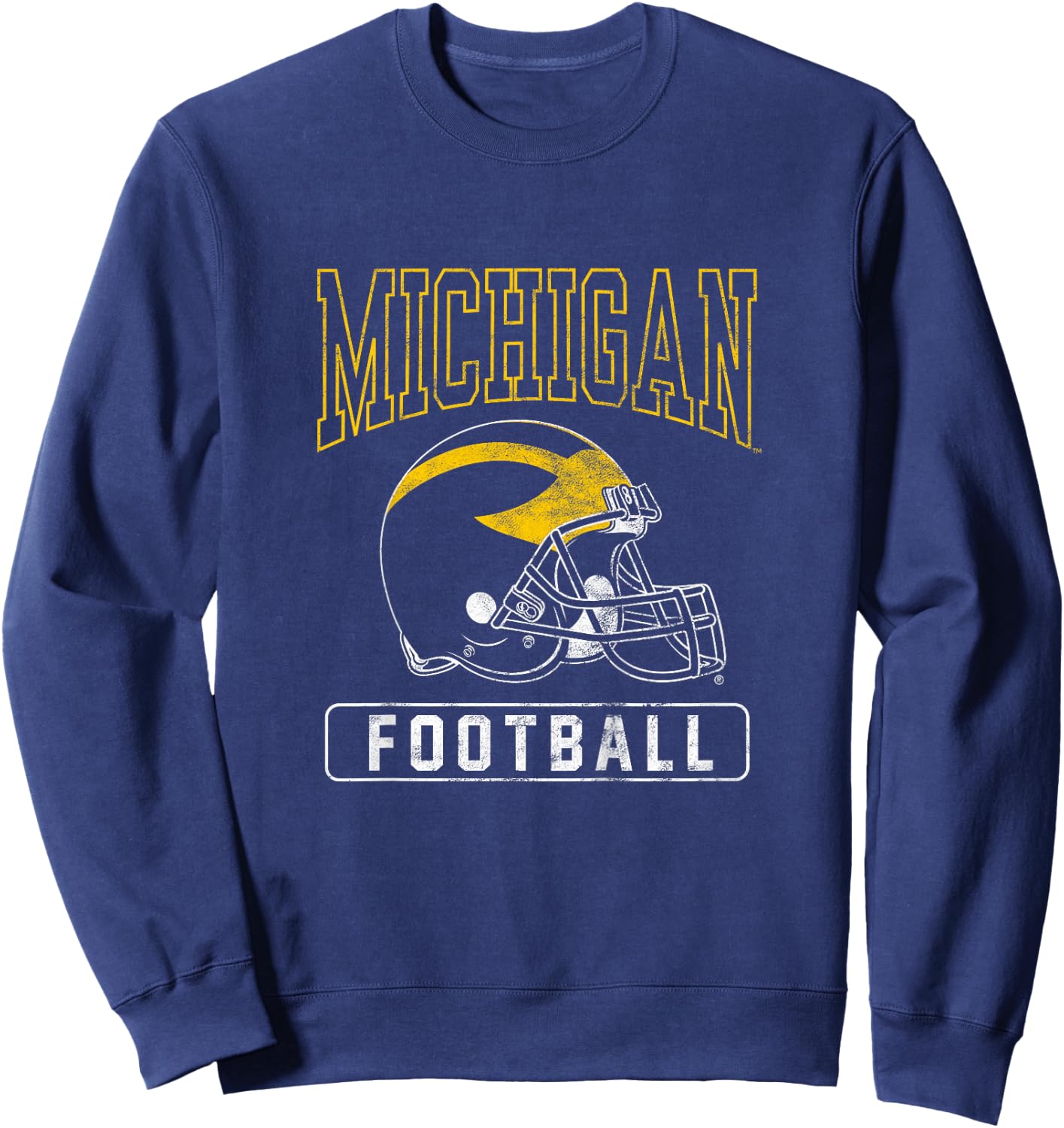 Kids University of Michigan Wolverines U of M Football Helmet Sweatshirt - Sweatshirt | Navy